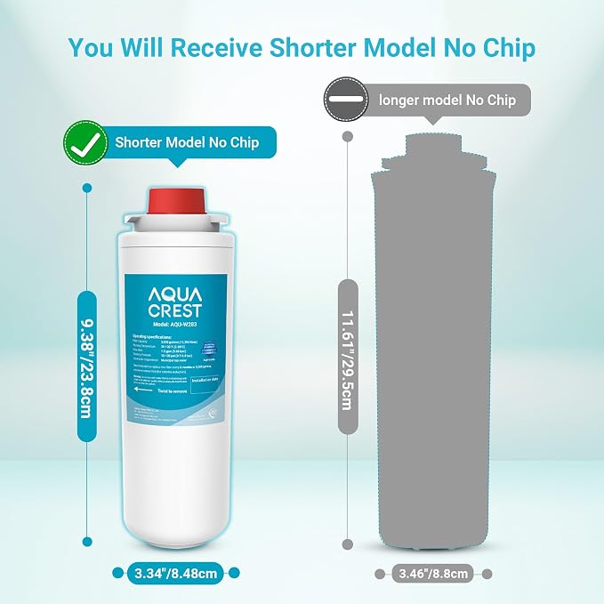 AQUA CREST 51300C Water Filter Replacement for Elkay® 51300C, [NO CHIP] Compatible with Elkay® ezH20® and Halsey Taylor® Bottle Filling Stations, NSF/ANSI 42, Reduces Chlorine, Bad Taste & Odor 2 Pack