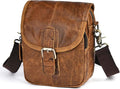 Water Resistant Canvas + Leather Hiking Riding Travel Fanny Waist Pack Small Phone Pouch For Men Women FB811-29 (1168 Brown)
