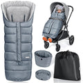 Orzbow Stroller Footmuff Universal - Weather-Proof Bunting Bag for Toddler, Warm Fleece Sleeping Bag for Cold Weather, Easily Attaches to Most Strollers, Baby Boys Girls Winter Essentials, Grey