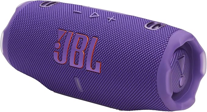 JBL Charge 6 - Portable Waterproof & Drop-Proof Bluetooth Speaker, Bold JBL Pro Sound with AI Boost, 28Hrs of Playtime, Built-in Powerbank & Comes with a Sturdy/Removable Carrying Strap (Purple)