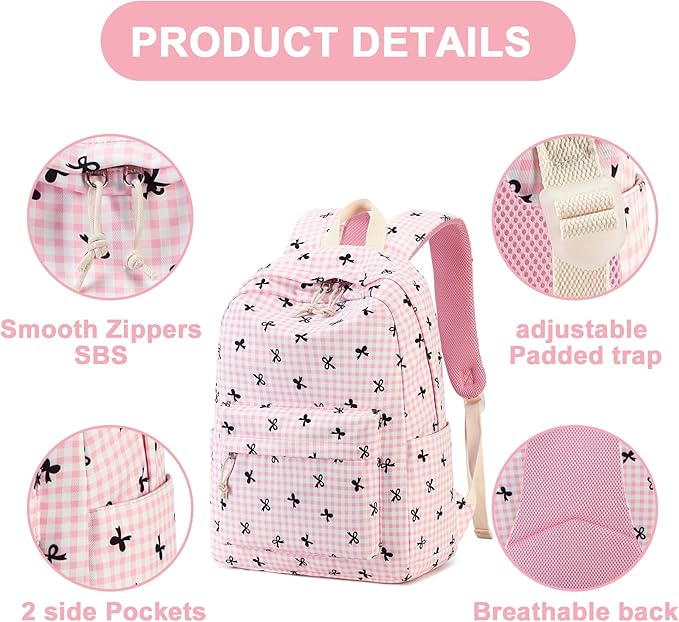 LEDAOU Backpack for Girls School Bag Kids Bookbag Teen Backpack Set Daypack with Lunch Bag and Pencil Case | Kids, Bookbag, Daypack, with Lunch Bag, and Pencil Case