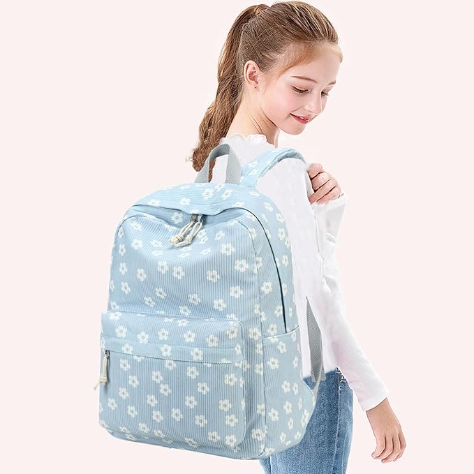 Bluboon School Backpack for Teen Girls Bookbags Elementary High School Corduroy Laptop Bags Women Travel Daypacks