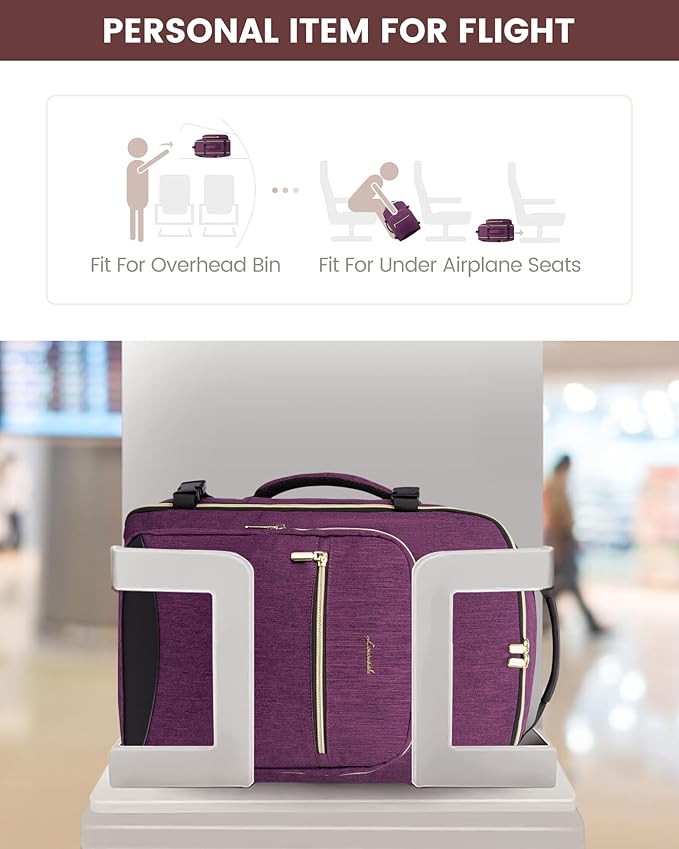 LOVEVOOK 50L Travel Backpack Flight Approved Carry on Backpack,3 Packing Cubes,Waterproof Personal Item Travel Bag,TSA Carry on Luggage Suitcase Travel Essentials,Gifts for Women & Men,fits 18" Laptop