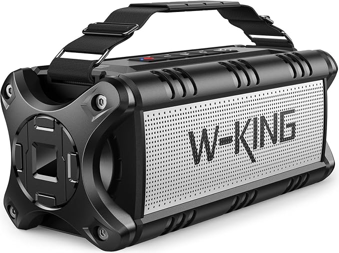 W-KING Bluetooth Speaker Loud, 90W Max IPX6 Waterproof Portable Outdoor Speaker, 50W Deep Bass Subwoofer/40H/EQ/Dual Pairing/TF/AUX, Large Boombox Wireless Speakers for Home, Party, Camping, Beach