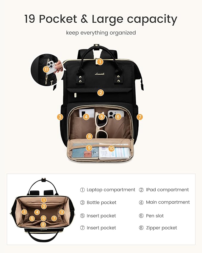 LOVEVOOK Laptop Backpack for Women with Giant Tumbler Holder Pocket,17 inch Waterproof Travel Backpack Purse Computer Laptop Bag,Professional Work College Nurse Teacher Backpack Daypack,Dark Green