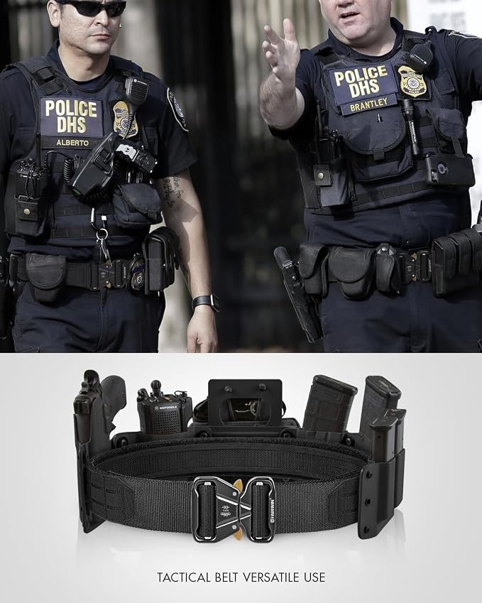 FAIRWIN Tactical Balttle Belt, 2" Molle Rigger War Combat Belt with Quick Release Buckle Law Enforcement Duty Belts for Men