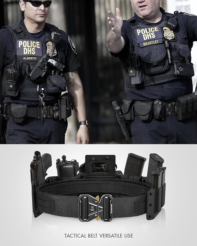FAIRWIN Tactical Balttle Belt, 2" Molle Rigger War Combat Belt with Quick Release Buckle Law Enforcement Duty Belts for Men