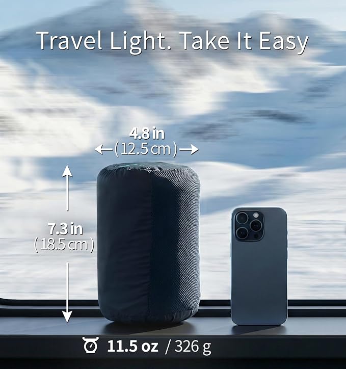 Litume Travel Camping Blanket Lightweight and Breathable, 67 x 48 in Soft Airplane Flight Blanket for Travelers, Foldable Sheet with Stuff Sack for Train, Camp, backapcking, Office, Home