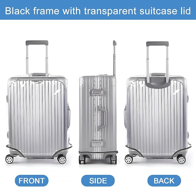 Clear Luggage Cover for 20 inch Suitcase Tsa Approved Thicken PVC Plastic Suitcase Protector Cover for Baggage Travel Waterproof.