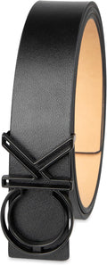 Calvin Klein Men’s CK Monogram Cut Out Buckle Belt – Casual Belt for Jeans & Everyday Wear