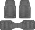 Motor Trend FlexTough LITE Rubber Car Mats Full Set - All Weather Floor Mats for Trucks, Cars & SUVs - Automotive Waterproof Gray Car Floor Mats for Cars Interior Accessories Universal Trim-to-Fit