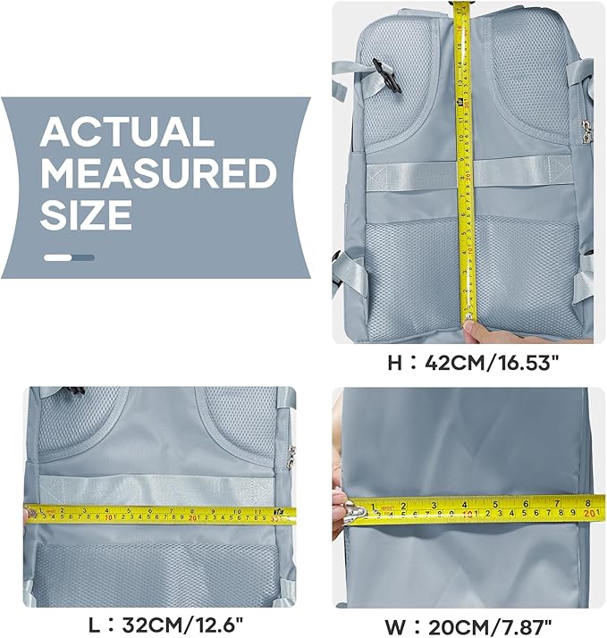 coowoz Travel Backpack For Women Men,Carry On Backpack,Hiking Backpack Waterproof Outdoor Sports Rucksack Casual Daypack travel essentials（Gray Blue）