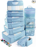 Veken 10 Set Packing Cubes for Travel Essentials, Suitcase Organizer Bags in 4 Sizes, Carry-On Luggage Accessories with Large Laundry Bag & Passport Holder, Must-Have for Airplane, Road Trip & Camping