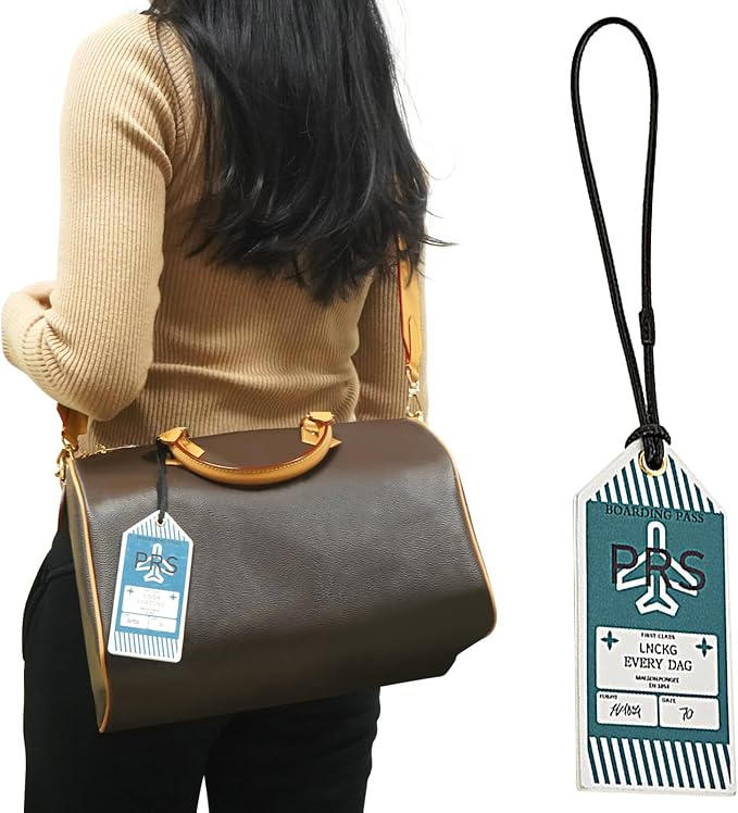 Boarding Pass Keychain for Speedy 25 30 35 Bag Charm,Luggage Boarding Pass Blue