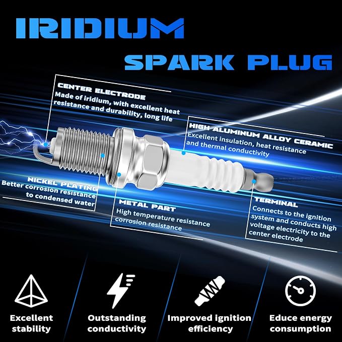 4PCS UF848 Ignition Coils + 4PCS 96210 Iridium Spark Plugs Ignition Coils Pack Fits for 2018-2020 Camry, 2020 Corolla, 2019-2020 RAV4 1.8L 2.5L, Coil Pack Set Aftermarket Parts