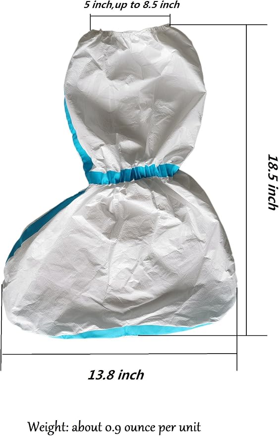 ZMDREAM Hazmat Boot and Shoe Covers 6 Pairs Disposable Knee High Booties Non-slip and Waterproof White 18 inches Tall