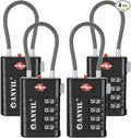 ANVIL TSA Approved Luggage Locks with Search Alert Indicator, 4-Digit Combination Suitcase Lock, Advanced TSA008 Core Heavy Duty Anti-Theft Travel Lock for Double Zippers, Backpacks