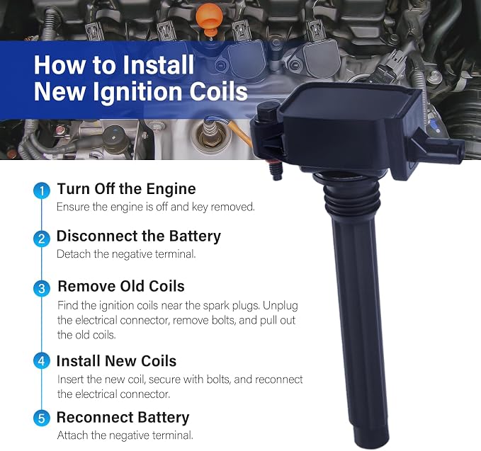 Ignition Coils Fits for 3.6 V6 2011-2016 Dodge Durango Charger Grand Caravan Chrysler Town Country 300 Jeep Grand Cherokee Wrangler Coil Packs Replace# UF648