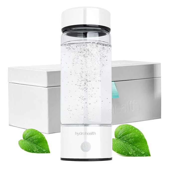 Hydrohealth Hydrogen Water Bottle for Kidney, Liver, Heart & Gut Health | 1600PPB with Advanced SPE/PEM Technology Filter | Rechargeable & Portable | Increase Energy, Strength & Metabolism - Pack of 1