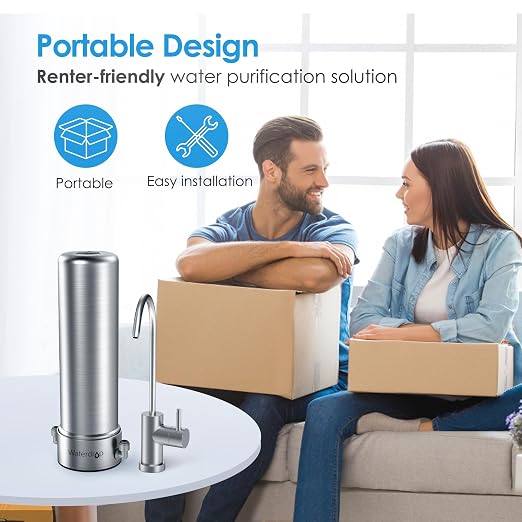 Waterdrop BS13 Under Sink Water Filter, 6 Stage Stainless Steel, Reduce PFAS, PFOA/PFOS, Lead, Chlorine, Bad Taste & Odor, No Drilling Required, NSF/ANSI 42 Certified, Included A New Faucet