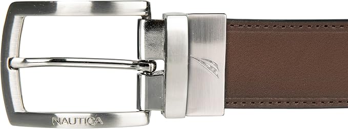 Nautica Men's Reversible Leather Belt | 2-in-1 | Classic | Everyday | Business | Work | Dress | Casual | Metal Buckle