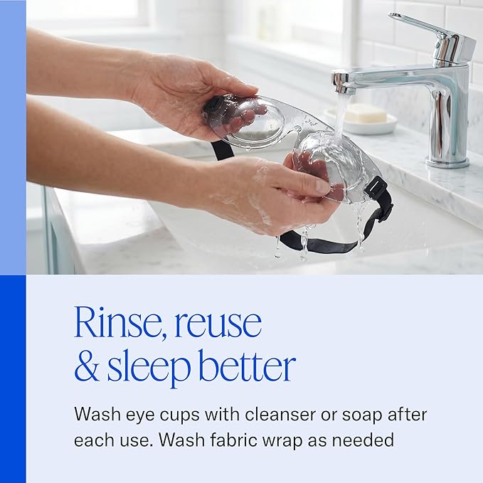 Eyeseals Hydrating Sleep Mask - Clear - Eye Masks for Sleep to Block Dry Air - Retains Moisture to Soothe Dry, Irritated Eyes and Provides Eye Care Overnight - CPAP Compatible, Latex-Free