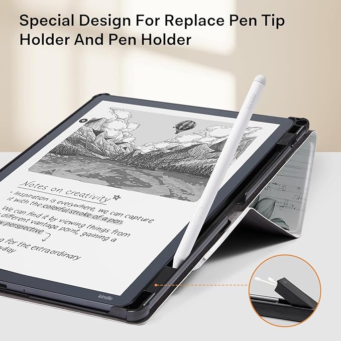 CoBak Case for 11" Kindle Scribe 3rd Generation 2025, Kindle Scribe Colorsoft with Two Viewing Angles - All New PU Leather Cover with Auto Sleep Wake, Pen Holder. Sketch Sunflower