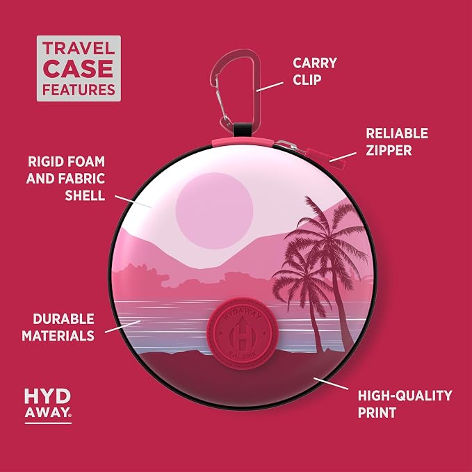 HYDAWAY Hydration Travel Pack - 25oz Collapsible Water Bottle with Flip-Top Lid and Protective Travel Case - BPA-Free, Leak-Resistant, Reusable Bottle for Traveling, Hiking, and Daily Use