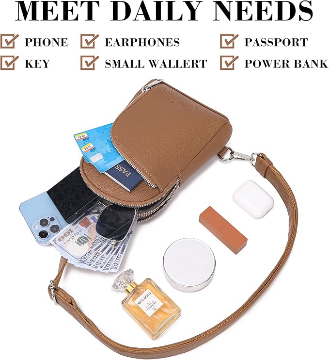 INICAT RFID Blocking Sling Bag, Anti Theft Crossbody Bag for Women Compact Travel Purses Vegan Leather