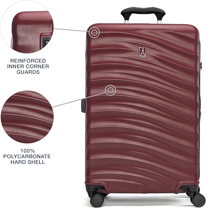 Travelpro Maxlite Air V2 Hardside Expandable Luggage, 8 Spinner Wheels, Lightweight Hard Shell, TSA lock, Cabernet, 3-Piece Set (20/25/28)