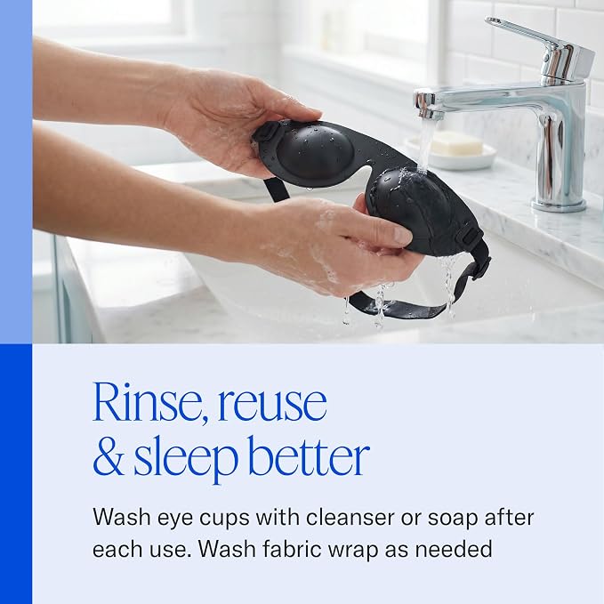 Eyeseals Hydrating Sleep Mask - Charcoal - Eye Masks for Sleep to Block Dry Air - Retains Moisture to Soothe Dry, Irritated Eyes and Provides Eye Care Overnight - CPAP Compatible, Latex-Free