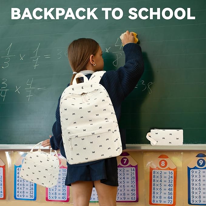 LEDAOU Backpack for Girls School Bag Kids Bookbag Teen Backpack Set Daypack with Lunch Bag and Pencil Case | Kids, Bookbag, Daypack, with Lunch Bag, and Pencil Case