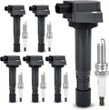 UF624 Ignition Coil & 97390 Double Iridium Spark Plug for Acura 10-13 MDX,13-15 RDX,10-13 ZDX/Honda 09-15 Pilot,09-14 Ridgeline 3.5L 3.7L Replaces# 30520-RN0-A01, E1124