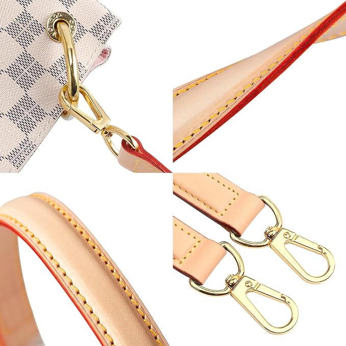 jiesinlov Vachetta Leather Straps Replacement Crossbody, Purse Shoulder Strap for Gracefull Bags (W0.7in,L47in-Apricot)