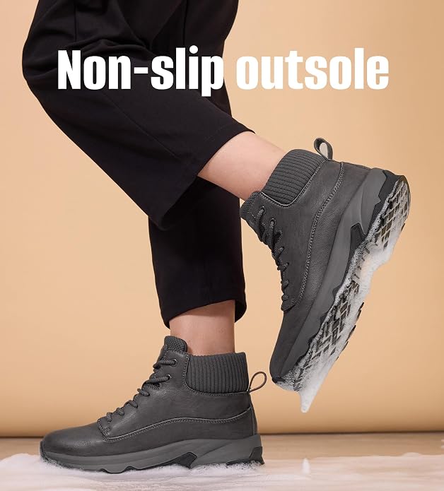 SHULOOK Non Slip Work Boots for Women Slip-Resistant Shoes Waterproof Food Service Chef Kitchen Restaurant Working Casual Comfortable Ankle Boot Outdoor Walking Booties Sneakers