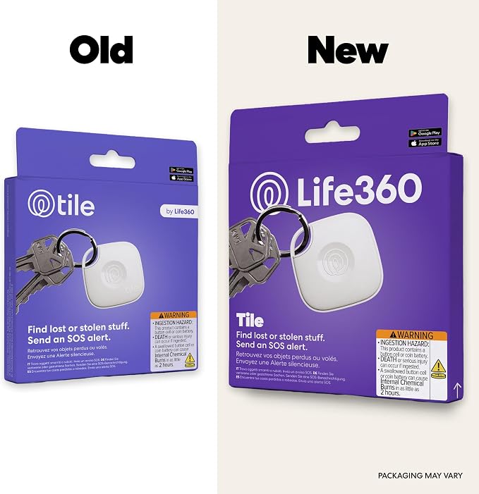 Tile by Life360 Mate Bluetooth Tracker, Keys Finder and Item Locator for Keys, Bags and More. Phone Finder. Both iOS and Android Compatible. 1-Pack (White)