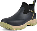 Kalkal Men's Rubber Boots, Waterproof Ankle Rain Boots, Insulated Working Booties with Comfortable Sports Sole, Outdoor Mud Boots for Yard Chore