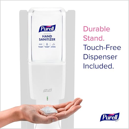PURELL ES10 Dispenser Floor Stand with White Automatic Hand Sanitizer Dispenser (Pack of 1) – 8210-DS