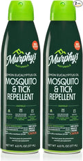Murphy's Naturals Mosquito & Tick Bug Repellent Spray, Oil of Lemon Eucalyptus for Skin + Outdoor Gear, 6 Ounce Mist, 2-Pack