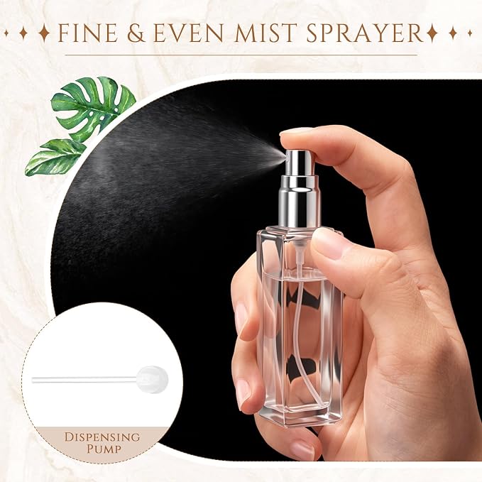 Domensi 20 Pcs 10/15/20/30 ml Perfume Travel Refillable Glass Bottles Spray Bottle Perfume Atomizer for Cologne Dispenser Leak-proof Fragrance Bottles Atomizer Pump Kit (20 ml,Light Wood Color)