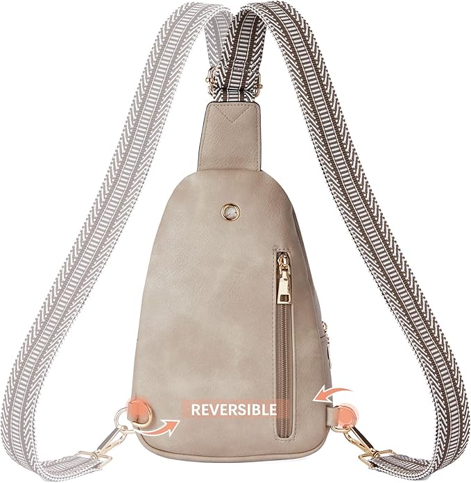 BOSTANTEN Sling Bag for Women Leather Crossbody Bags Fanny Pack Chest Bag for Travel