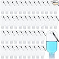 100 Pack 50ml Empty Travel Squeeze Bottles with Keychain Clips, Leak Proof Refillable PETG Bottles for Hand Sanitizer, Lotion, Toiletries, School, Office, Events and Party Favors