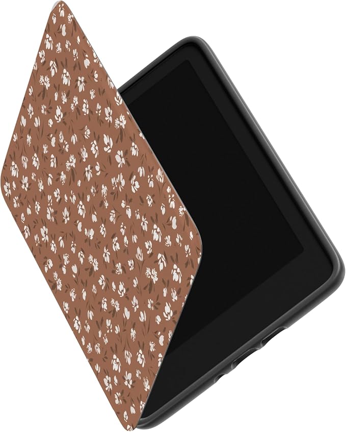 Casely Kindle Case | Mocha Meadow | Tiny Flowers | Compatible with 7” Kindle Colorsoft and 7” Kindle Paperwhite (12th Gen 2024 Models)