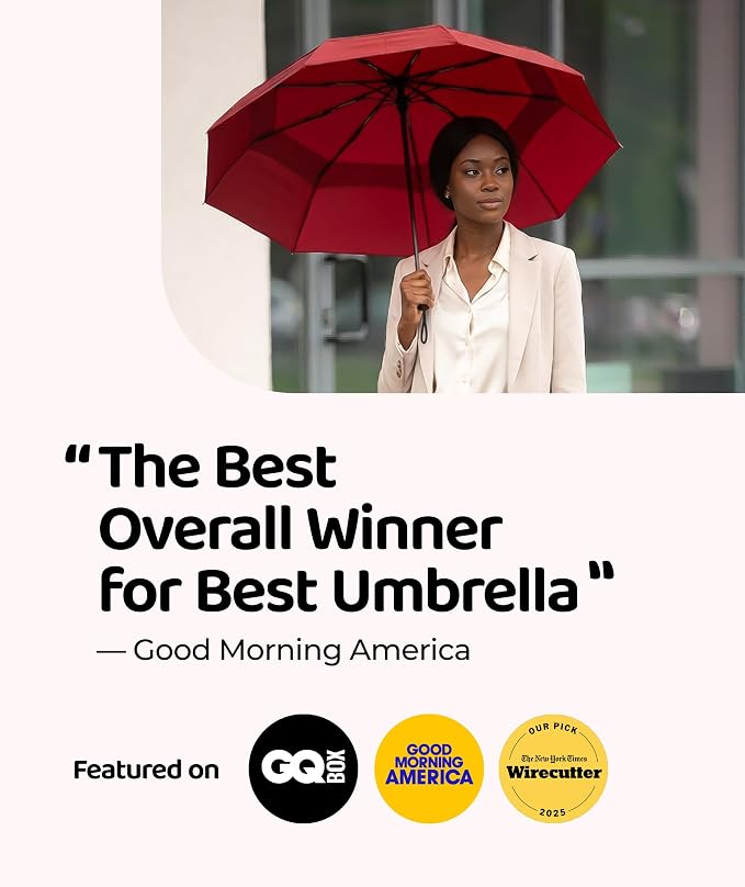 Repel Windproof Travel Umbrella - Compact & Withstands Winds up to 100MPH , Strongest Premium Auto Folding Umbrella for Rain and Sun - Durable, Light & Portable for Women & Men , Fits Backpack & Cars