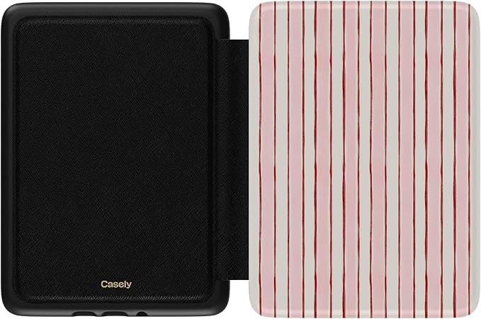 Casely Kindle Case | Pretty in Pastel | Blush Stripes | Compatible with 7" Kindle Colorsoft and 7" Kindle Paperwhite (12th Gen)