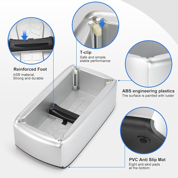 LYSHIYI Shoe Cover Dispenser with 200pcs Disposable Shoe Covers, Automatic Shoe Cover Machine Fits shoes up to Men's size 12, Suitable for Home, Factory, Hospital (Silver)
