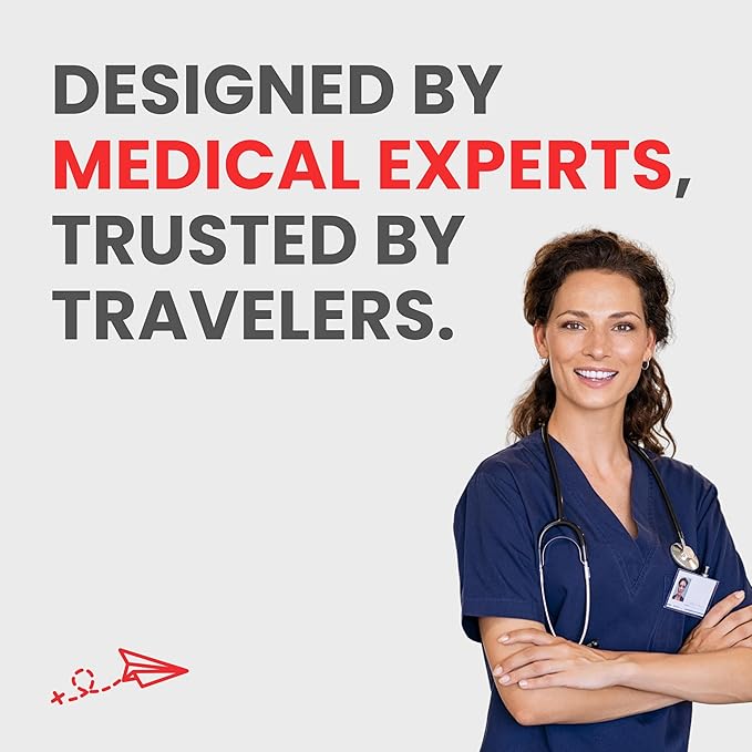 Essential Travel Medicine Kit, OTC Travel Medication, TSA Approved (International | 48 Tablets)