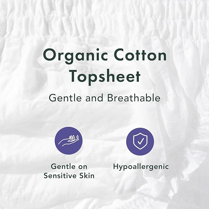 Rael Disposable Underwear for Women, Organic Cotton Cover - Incontinence Pads, Postpartum Essentials, Disposable Underwear, Unscented, Maximum Coverage (Size S-M, 12 Count)