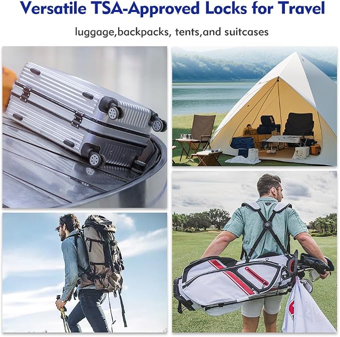 SURE LOCK TSA Approved Luggage Locks with Open Alert Indicator, 3 Digit Combination Cable Travel Lock for Suitcase, Backpack, Gym Locker, Toolbox & Travel Bag