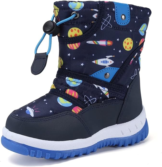 CIOR Winter Snow Boots for Boy and Girl Outdoor Waterproof with Fur Lined(Toddler/Little Kids)